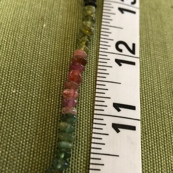 Multicolored Necklace Possibly Tourmaline Vintage Green Pink - Picture 9 of 12
